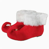 Men's Christmas Halloween Party Cosplay Elf Boots with Golden Bell