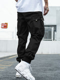 Men's Fashionable Streetwear Solid Cargo Trousers