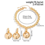 Exaggerated Big Round Pendant Necklace & Punk Earrings Set