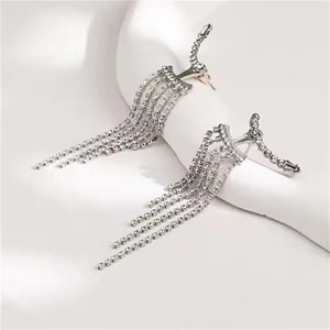 Sparkling Rhinestone Tassel Earrings for Women