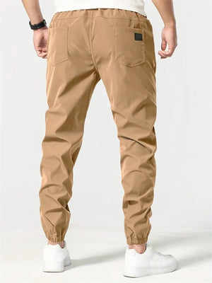 Men's Drawstring Patch Ankle-tied Tapered Trousers