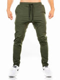 Men's Stretchy Casual Solid Color Lace Up Sport Pants