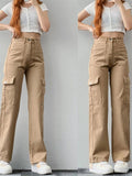 Female Comfort Multi-Pocket Wide Leg Cargo Pants