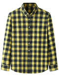 Retro Contrast Color Plaid Lapel Button Up Shirt for Men