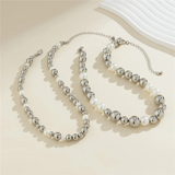 2pcs/Set Chunky Beads Ball Shaped Clavicle Chain Necklaces