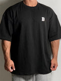 Men's 100% Cotton Crew Neck Loose Sports T-shirts