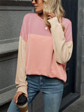 Candy Color Striped Texture Autumn Long Sleeve Shirt for Women