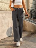 Stylish High Waist Multi-Pocket Cargo Pants for Women