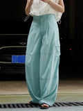 Ladies Streetwear Casual Popular Wide Leg Cargo Trousers