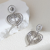 Triple Heart Design Hanging Earrings for Ladies