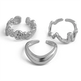 Ladies Stylish Irregular Wave Opening Rings