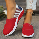 American Flag Print Cozy Canvas Loafers for Women