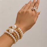 5Pcs/Set Bohemian CCB Beads Pearl Bracelets for Lady