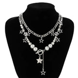 2Pcs/Set Star Tassel OT Buckle Necklaces for Women