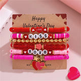 Happy Valentine's Day Super Cute Colorful Love Heart Beaded Bracelets