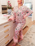 Christmas New Year Cute Fluffy Pajama Set for Female