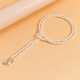 Elegant Imitation White Pearl Wedding Pendant Necklace for Lady