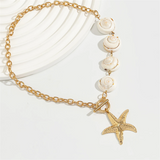 Ladies Conch OT Buckle Starfish Imitation Pearl Necklaces