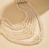 Imitation White Pearls Elegant Necklaces for Ladies