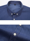 Men's Single-Breasted Short Sleeve Lapel Solid Color Shirt