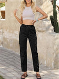 Women's Contrast Color Patchwork Casual Drawstring Pants