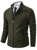 Stand Collar Zipper Knitted Sweaters for Men