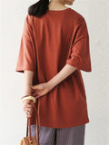 Ladies Oversized Plain 3/4 Sleeve Pullover T-shirts