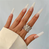 Vintage Geometric Wave Chunky Rings for Lady