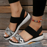 Snake Print Open Toe Non-Slip Sandals for Ladies