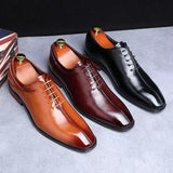 Men's Oxford Party Square Toe Microfiber Leather Dress Shoes