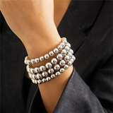 Unisex Exaggerated Bead Ball Chain Punk Bracelets