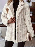 Winter Warm Double-Sided Plush Lapel Pocket Coat for Female