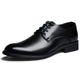 Men's Super Cool Black Pointed Toe PU Leather Dress Shoes