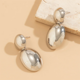 Ladies Round Ball Cobblestone Shaped Drop Earrings