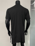 V Neck Irregular Hem Leisure Long T-shirt for Men