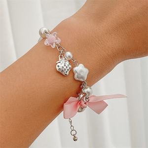 Stylish Bow Love Letter Hollow Star Strawberry Bracelets