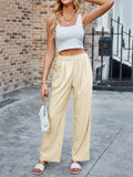 Candy Color Elastic Waist Straight-Leg Casual Pants for Women