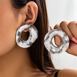 Exaggerated Hollow Circle Statement Earring for Women