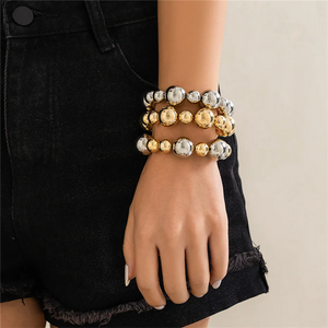 Women's Elastic Strand Classic Round Beads Bracelets