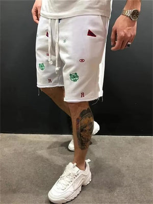 Tiger Letter Embroidery Casual Loose Shorts for Men