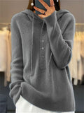 Leisure Solid Color Hooded Sweater for Ladies