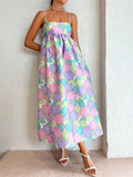 Summer Elegant Sleeveless Floral Swing Dress for Women