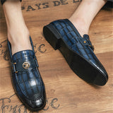 Men's Fashionable British Style Metal Buckle Dress Shoes