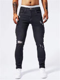 Men's Street Style Ripped Elasticity Summer Skinny Jeans