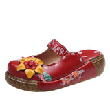 Leisure Flower Decoration Round Toe Wedge Heel Sandals for Ladies