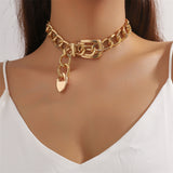 Fashionable Metal Belt Collarbone Choker Necklace for Women