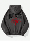 Female Screaming Spider Web Printed Oversized Hoodies