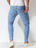 Men's Casual Fashionable Light Blue Stretchy Skinny Jeans