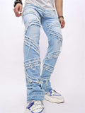 Stylish Ripped Raw Trim Stretchy Jeans for Men