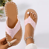 Ladies Flat Raw Edge Flip Flops Beach Slippers